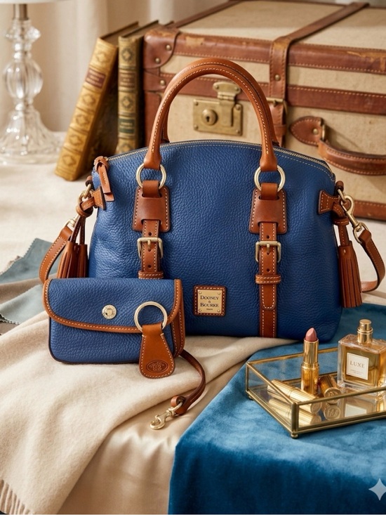 Dooney & Bourke Handbags - Dooney & Bourke NWT Domed Crossbody Satchel | 3 Piece Set Wristlet & Key Fob
